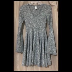 Gray American Rag Skater Bell Sleeve Dress